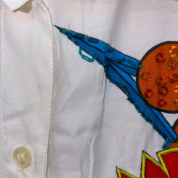 JouJou Disney Mickey Mouse XL Shirt  button up  Beaded Embrioidered Vintage - Picture 6 of 16